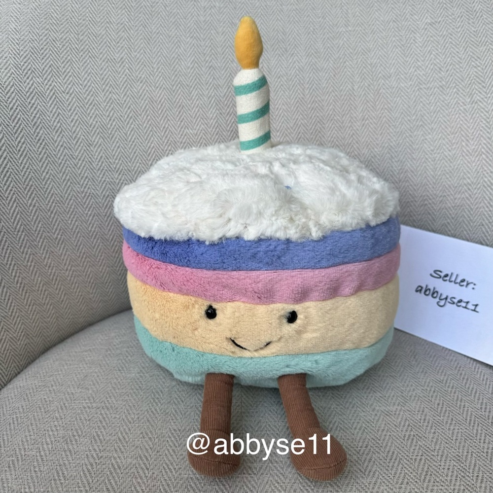 Jellycat Amuseables Rainbow Birthday Cake - Large - Authentic - BNWT - Fast Ship
